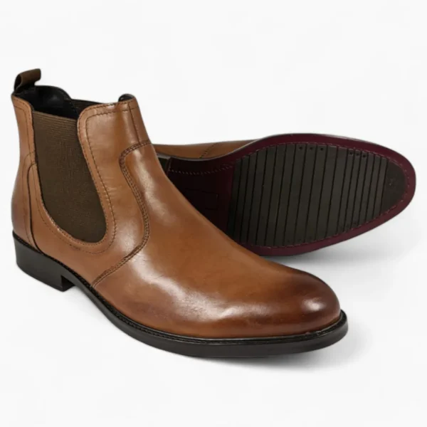Dubarry Darlan Men's Tan Leather Chelsea Boots – Classic Pull-On with Elastic Gusset