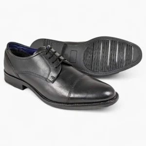 Dubarry Derek Black Dress Shoes – Classic Leather Formal Shoes with Toe Cap