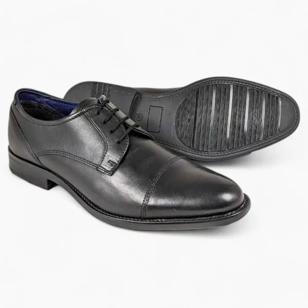 Dubarry Derek Black Dress Shoes – Classic Leather Formal Shoes with Toe Cap