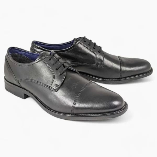 Dubarry Derek Black Dress Shoes – Classic Leather Formal Shoes with Toe Cap
