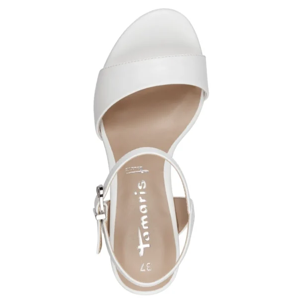 Elegant White Occasionwear Sandals by Tamaris - Adjustable Strap