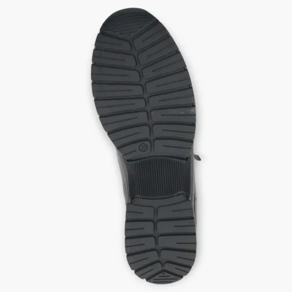 Grey Leather Lace-Up Shoes with Zip & Removable Footbed