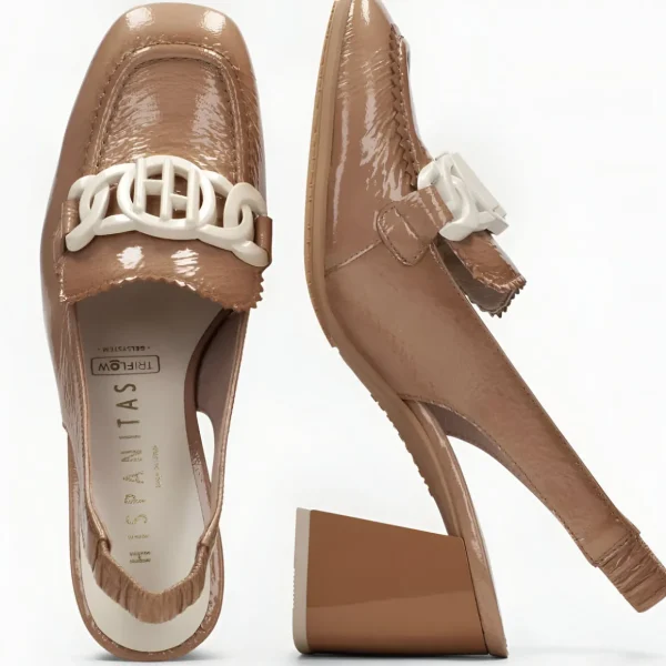 Hispanitas Patent Leather Slingback Shoes with Triflow Technology