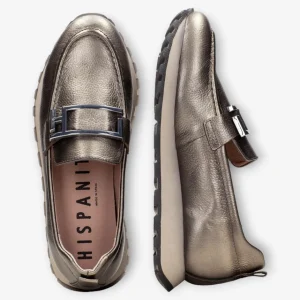 Hispanitas Sport Moccasin Loira Grey with Silver Buckle and TRIFLOW