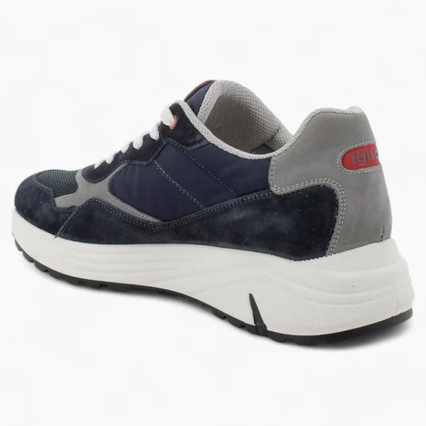 Igi & Co Men's Navy Runner Shoes with Red Accents and Memory Foam Insole