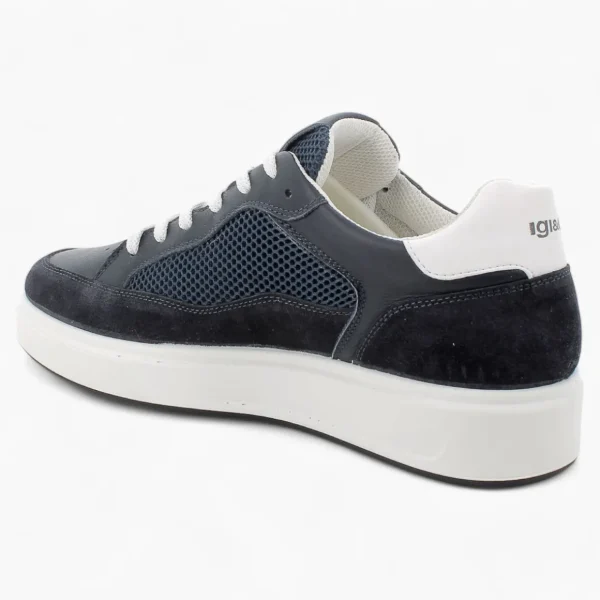 Igi & Co Men's Navy Runner Shoes with White Detailing and Breathable Design