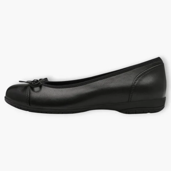 Jana Black Ballerina-Style Pumps with Bow Detail