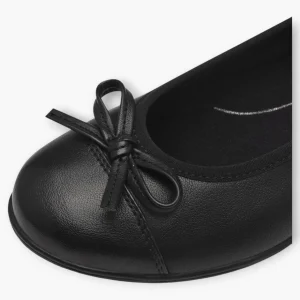 Jana Black Ballerina-Style Pumps with Bow Detail
