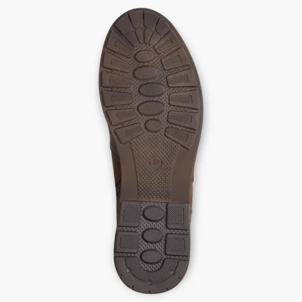 Jana Brown Vegan Boots with Chunky Sole and Chain Detail