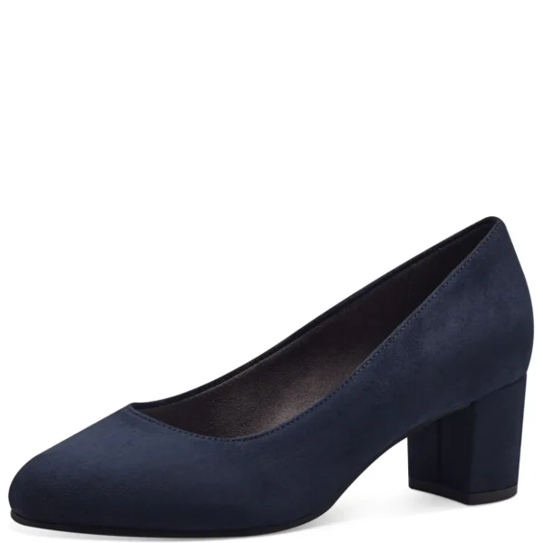 Jana Navy Wide-Fit Block Heel Shoe: Stability and Comfort