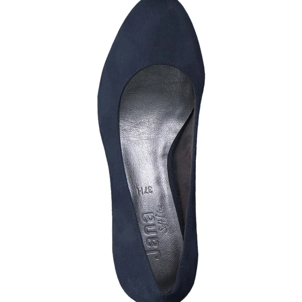 Jana Navy Wide-Fit Block Heel Shoe: Stability and Comfort