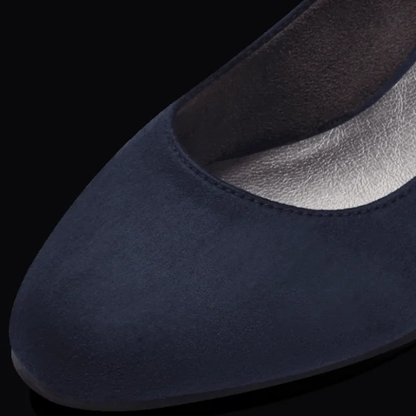 Jana Navy Wide-Fit Block Heel Shoe: Stability and Comfort