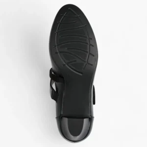 Jana Softline Black Low Block Heel – Wide Fit with Cushioned Insole