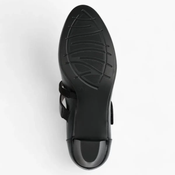 Jana Softline Black Low Block Heel – Wide Fit with Cushioned Insole