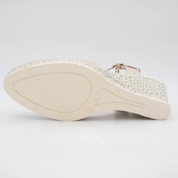 Jose Saenz Beige & Gold Espadrille Wedge – Elegant & Multicolour Shine