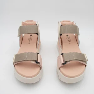Jose Saenz Beige & Pink Velcro Sandal – Chic & Comfortable Wedge