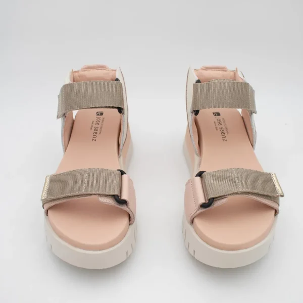 Jose Saenz Beige & Pink Velcro Sandal – Chic & Comfortable Wedge