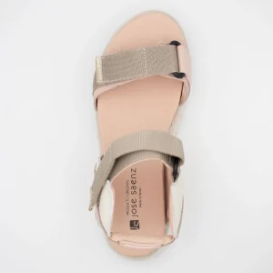 Jose Saenz Beige & Pink Velcro Sandal – Chic & Comfortable Wedge