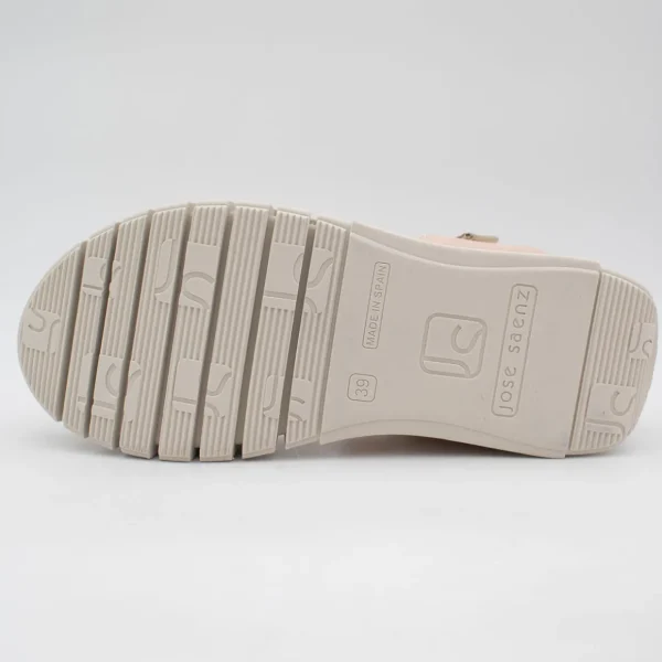 Jose Saenz Beige & Pink Velcro Sandal – Chic & Comfortable Wedge