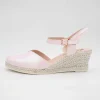 Jose Saenz Pink Espadrille Wedge – Elegant & Multicolour Shine