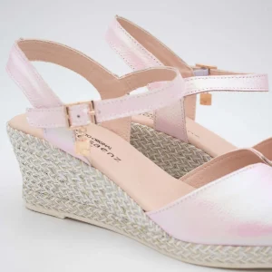 Jose Saenz Pink Espadrille Wedge – Elegant & Multicolour Shine