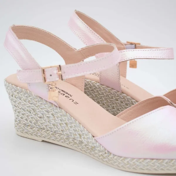 Jose Saenz Pink Espadrille Wedge – Elegant & Multicolour Shine
