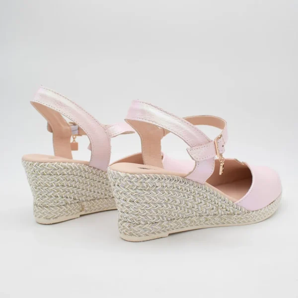 Jose Saenz Pink Espadrille Wedge – Elegant & Multicolour Shine