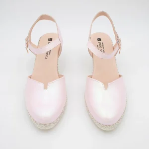 Jose Saenz Pink Espadrille Wedge – Elegant & Multicolour Shine