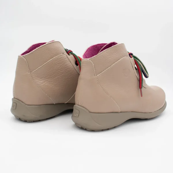 Jose Saenz Rural Taupe Lace-Up Ankle Boots with Natural Sole