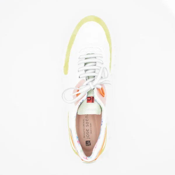 Jose Saenz White & Green Runner – Sporty & Chic