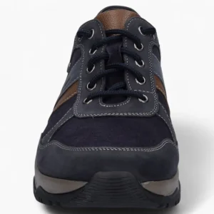 JOSEF SEIBEL Leroy 56 Men's Wide-Fit Waterproof Hiking Shoes – Navy Leather & Suede with Removable Insole