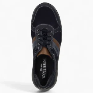 JOSEF SEIBEL Leroy 56 Men's Wide-Fit Waterproof Hiking Shoes – Navy Leather & Suede with Removable Insole