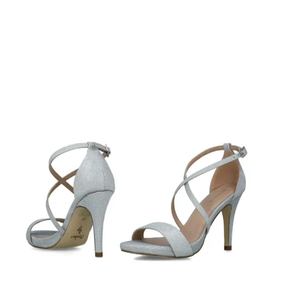 Lustrous Silver Strappy Evening Sandals