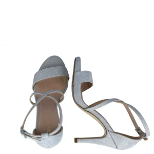 Lustrous Silver Strappy Evening Sandals