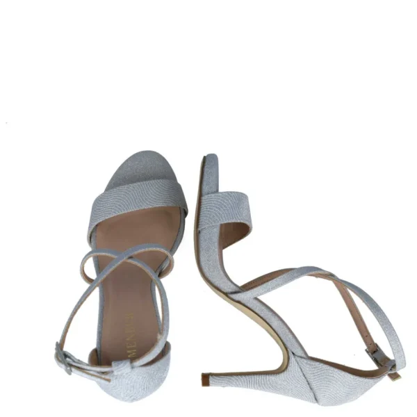 Lustrous Silver Strappy Evening Sandals
