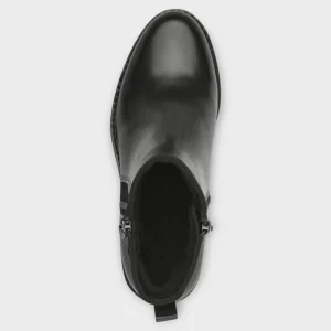Marco Tozzi Black Ankle Boots with Block Heel and Side Zip
