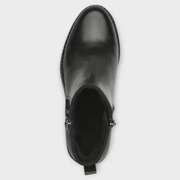 Marco Tozzi Black Ankle Boots with Block Heel and Side Zip