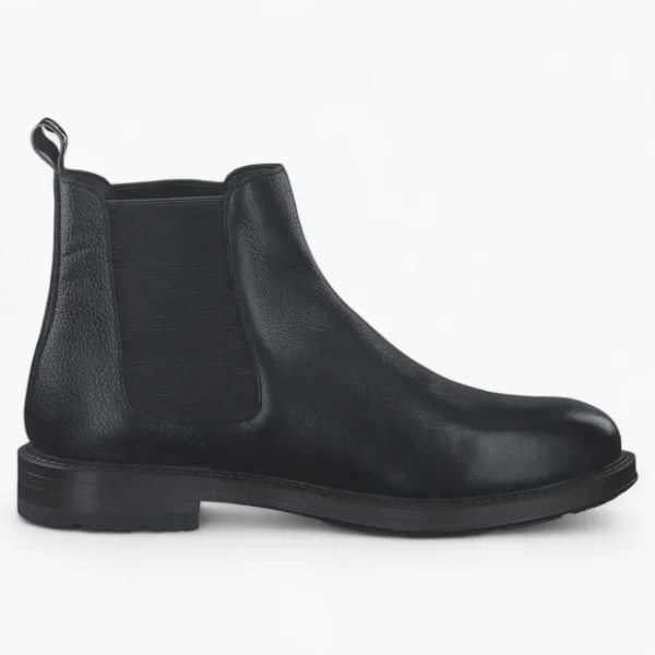 Marco Tozzi by Guido Maria Kretschmer Men's Leather Chelsea Boots – Black, Comfort Fit