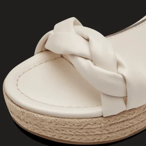 Marco Tozzi Cream Gold-Detailed Wedge Sandal
