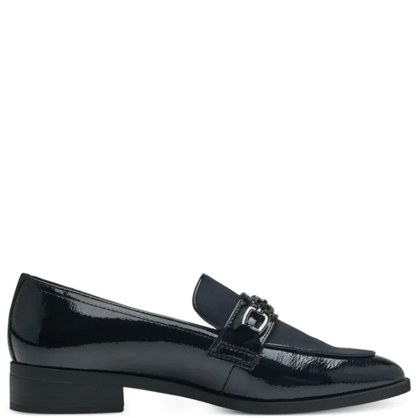 Marco Tozzi Navy Patent & Suede Loafer – Chic & Comfortable