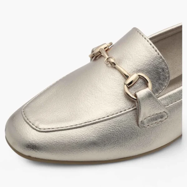 Marco Tozzi Platinum Gold Loafers – Vegan, Cushioned Comfort