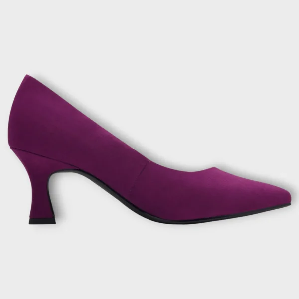Marco Tozzi Purple Faux Suede Heels with Pointed Toe