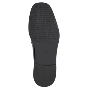 Marco Tozzi Vegan Black Patent Loafers with Chain Detail