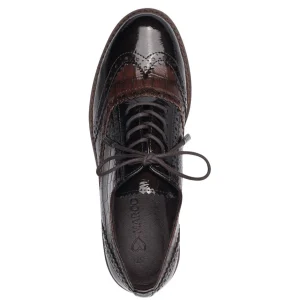 Marco Tozzi Vegan Brogue-Style Loafers with Laces in brown