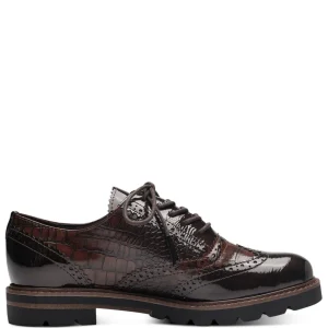 Marco Tozzi Vegan Brogue-Style Loafers with Laces in brown