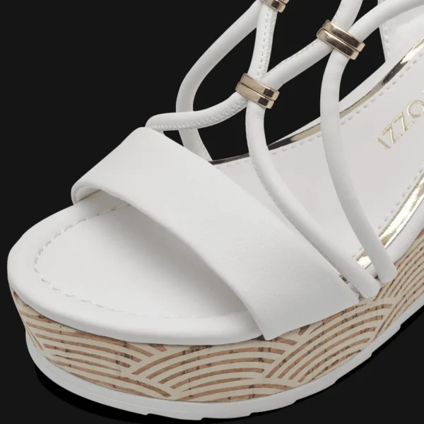 Marco Tozzi White Gold-Detailed Wedge Sandal