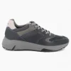 Men's Navy Leather Sneakers by IGI&CO – Ornamental Cuts & Memory Foam
