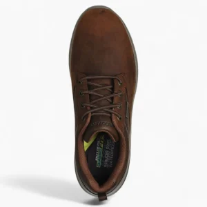 Men's Skechers Delson 3.0 - Glavine Brown Leather Trainers – Waterproof & Air-Cooled Comfort