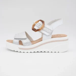 Redz White & Silver Wedge Sandal – Sporty Chic with Metallic Touch