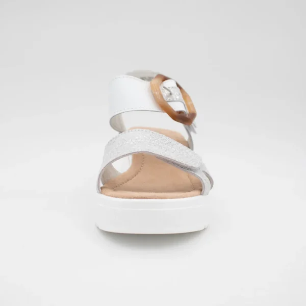 Redz White & Silver Wedge Sandal – Sporty Chic with Metallic Touch